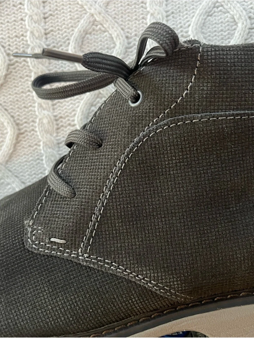 New! Nunn Bush Leather Non-Marking Lace up Ankle Boots Dark Gray Size 13
